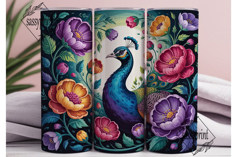 Magical Peacock 20oz Tumbler Wrap Sublimation sassyprint 