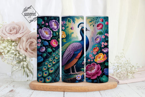 Magical Peacock 20oz Tumbler Wrap Sublimation sassyprint 