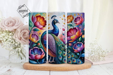 Magical Peacock 20oz Tumbler Wrap Sublimation sassyprint 