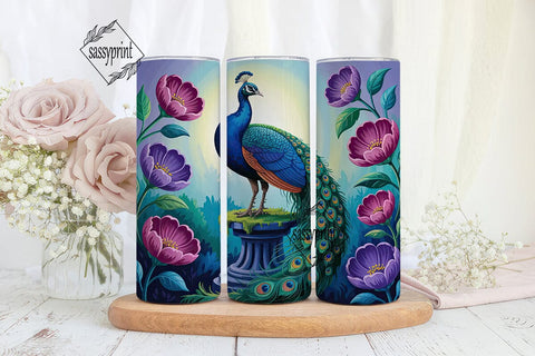 Magical Peacock 20oz Tumbler Wrap Sublimation sassyprint 