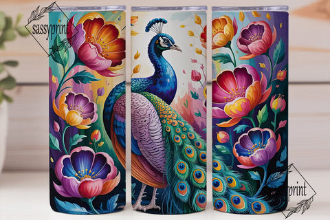 Magical Peacock 20oz Tumbler Wrap Sublimation sassyprint 