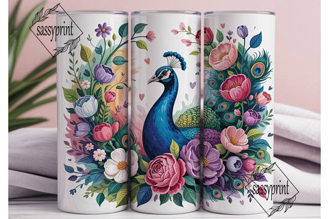 Magical Peacock 20oz Tumbler Wrap Sublimation sassyprint 