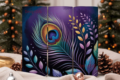 Magical Peacock Feathers 20oz Tumbler Sublimation DesignSVG 