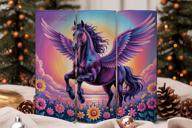 Magical Pegasus Horse 20oz Tumbler Wrap Sublimation DesignSVG 