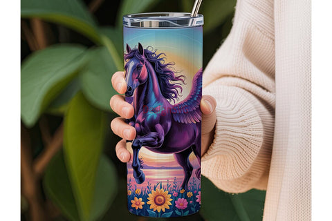 Magical Pegasus Horse 20oz Tumbler Wrap Sublimation DesignSVG 