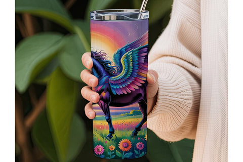 Magical Pegasus Horse 20oz Tumbler Wrap Sublimation DesignSVG 
