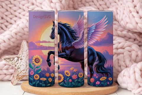 Magical Pegasus Horse 20oz Tumbler Wrap Sublimation DesignSVG 