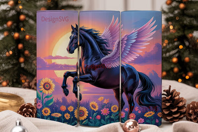 Magical Pegasus Horse 20oz Tumbler Wrap Sublimation DesignSVG 