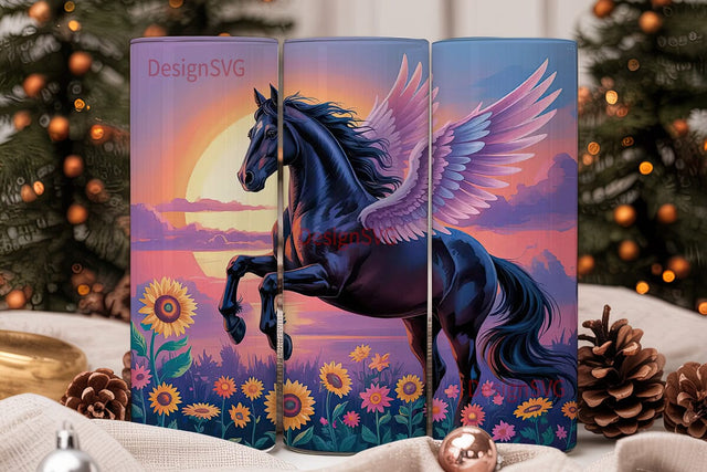 Magical Pegasus Horse 20oz Tumbler Wrap Sublimation DesignSVG 