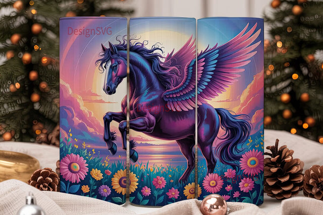 Magical Pegasus Horse 20oz Tumbler Wrap Sublimation DesignSVG 