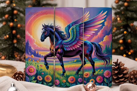 Magical Pegasus Horse 20oz Tumbler Wrap Sublimation DesignSVG 