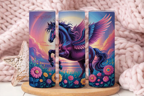 Magical Pegasus Horse 20oz Tumbler Wrap Sublimation DesignSVG 