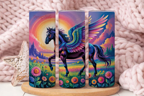 Magical Pegasus Horse 20oz Tumbler Wrap Sublimation DesignSVG 