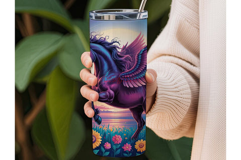 Magical Pegasus Horse 20oz Tumbler Wrap Sublimation DesignSVG 