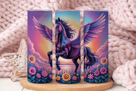Magical Pegasus Horse 20oz Tumbler Wrap Sublimation DesignSVG 