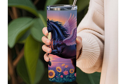 Magical Pegasus Horse 20oz Tumbler Wrap Sublimation DesignSVG 