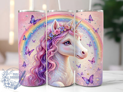 Magical Pink Unicorn Rainbow 20oz Tumbler, Magical Unicorn, Pink Rainbow, Fantasy Design, Sublimation Wrap, 20oz Tumbler, Whimsical Aesthetic, Enchanted Charm Sublimation ToriDesigns 