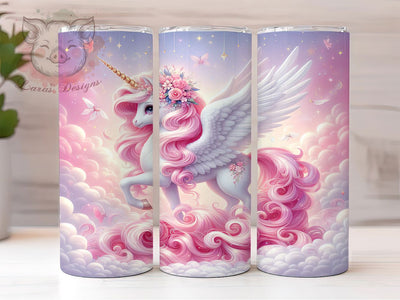 Magical Pink Unicorn Tumbler, Cute Girls, Magical Wrap, Sublimation Art, 20oz Tumbler, Bold Pattern, Stylish Theme Sublimation Lara' s Designs 