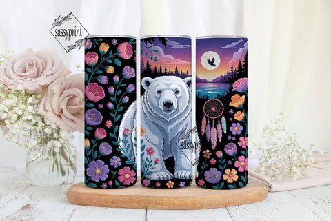 Magical Polar Bear Dreamcatcher 20oz Sublimation sassyprint 