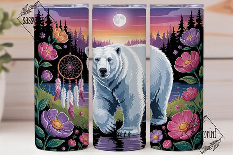 Magical Polar Bear Dreamcatcher 20oz Sublimation sassyprint 