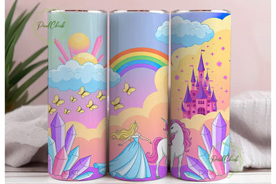 Magical Princess Unicorn Tumbler Wrap Sublimation PixelChick 