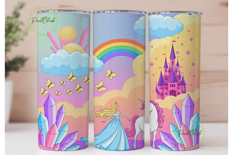 Magical Princess Unicorn Tumbler Wrap Sublimation PixelChick 