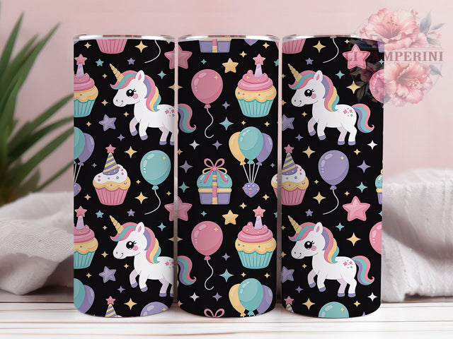 Magical Rainbow Unicorn Birthday Tumbler, Magical Unicorn Mug, Birthday Party Drinkware, 20Oz Tumbler Wrap, Sublimation Design, Rainbow Unicorn Print, Fantasy Birthday Gift Sublimation Li Zamperini 