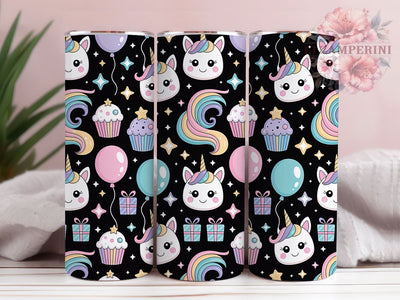 Magical Rainbow Unicorn Birthday Tumbler, Magical Unicorn Mug, Birthday Party Drinkware, 20Oz Tumbler Wrap, Sublimation Design, Rainbow Unicorn Print, Fantasy Birthday Gift Sublimation Li Zamperini 