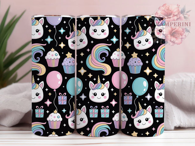 Magical Rainbow Unicorn Birthday Tumbler, Magical Unicorn Mug, Birthday Party Drinkware, 20Oz Tumbler Wrap, Sublimation Design, Rainbow Unicorn Print, Fantasy Birthday Gift Sublimation Li Zamperini 