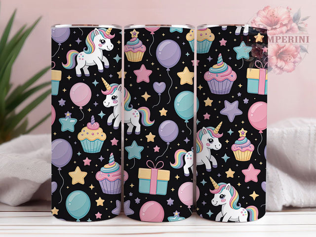 Magical Rainbow Unicorn Birthday Tumbler, Magical Unicorn Mug, Birthday Party Drinkware, 20Oz Tumbler Wrap, Sublimation Design, Rainbow Unicorn Print, Fantasy Birthday Gift Sublimation Li Zamperini 