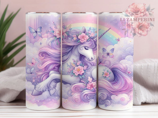 Magical Rainbow Unicorn Tumbler Wrap, Rainbow Horse Tumbler, Pink Unicorn Tumbler, Kids Tumbler Design, 20oz Sublimation Tumbler, Magical Horse Tumbler Wrap Sublimation Li Zamperini 