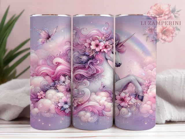Magical Rainbow Unicorn Tumbler Wrap, Rainbow Horse Tumbler, Pink Unicorn Tumbler, Kids Tumbler Design, 20oz Sublimation Tumbler, Magical Horse Tumbler Wrap Sublimation Li Zamperini 