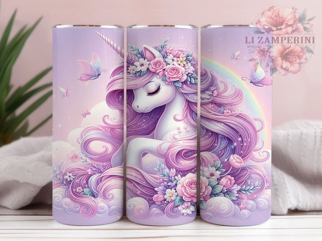 Magical Rainbow Unicorn Tumbler Wrap, Rainbow Horse Tumbler, Pink Unicorn Tumbler, Kids Tumbler Design, 20oz Sublimation Tumbler, Magical Horse Tumbler Wrap Sublimation Li Zamperini 