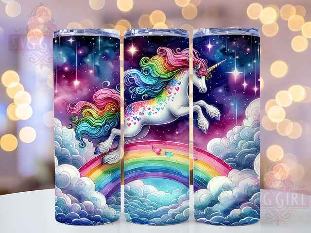 Magical Rainbow Unicorn Tumbler Wrap, Rainbow Tumbler Design, 20oz Sublimation File, Cute Unicorn Wrap, Magical Tumbler Design, Fantasy Sublimation Wrap, Digital Tumbler Art Sublimation SvggirlplusArt 
