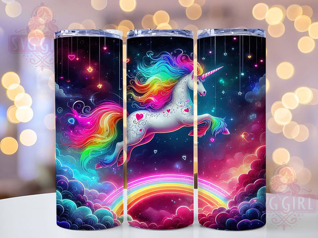 Magical Rainbow Unicorn Tumbler Wrap, Rainbow Tumbler Design, 20oz Sublimation File, Cute Unicorn Wrap, Magical Tumbler Design, Fantasy Sublimation Wrap, Digital Tumbler Art Sublimation SvggirlplusArt 