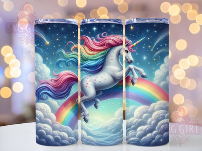 Magical Rainbow Unicorn Tumbler Wrap, Rainbow Tumbler Design, 20oz Sublimation File, Cute Unicorn Wrap, Magical Tumbler Design, Fantasy Sublimation Wrap, Digital Tumbler Art Sublimation SvggirlplusArt 