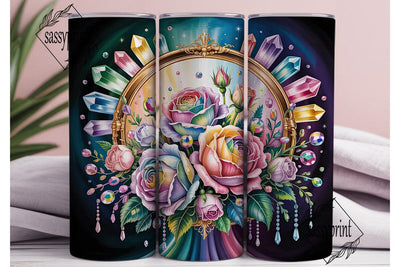 Magical Rose Garden 20oz Tumbler Wrap Sublimation sassyprint 