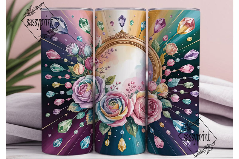 Magical Rose Garden 20oz Tumbler Wrap Sublimation sassyprint 