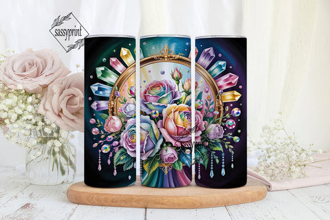 Magical Rose Garden 20oz Tumbler Wrap Sublimation sassyprint 