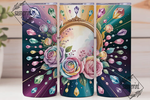 Magical Rose Garden 20oz Tumbler Wrap Sublimation sassyprint 