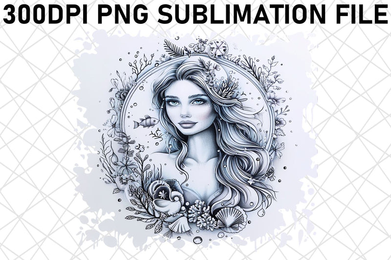 Magical Sea Maiden Sublimation Pack Bundle Sublimation afrosvg 