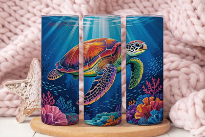 Magical Sea Turtle 20oz Tumbler Wrap Sublimation DesignSVG 
