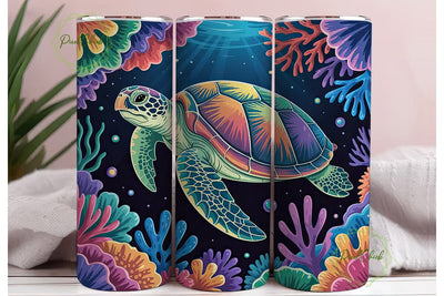 Magical Sea Turtle 20oz Tumbler Wrap Sublimation PixelChick 