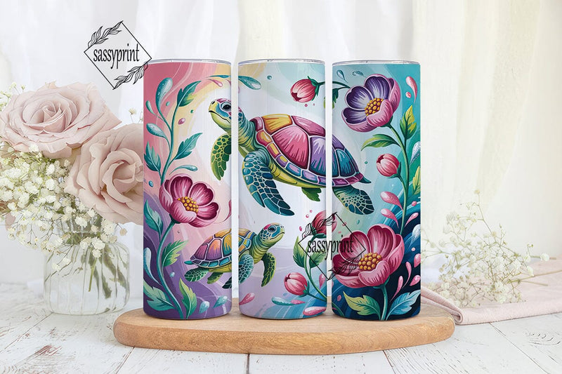 Magical Sea Turtle 20oz Tumbler Wrap Sublimation sassyprint 