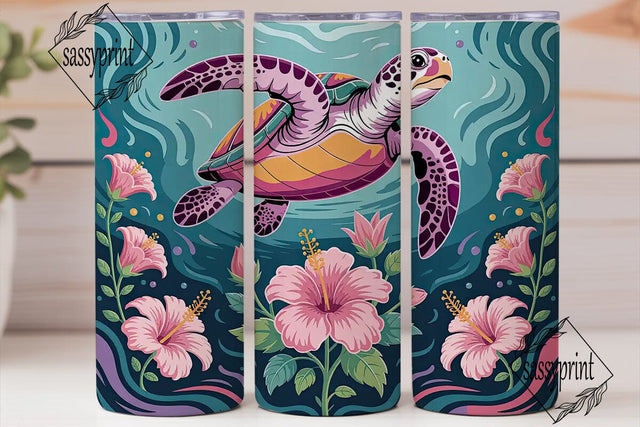 Magical Sea Turtle 20oz Tumbler Wrap Sublimation sassyprint 