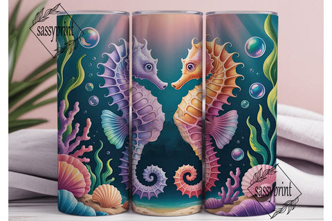 Magical Seahorse 20oz Tumbler Wrap Sublimation sassyprint 