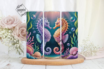 Magical Seahorse 20oz Tumbler Wrap Sublimation sassyprint 