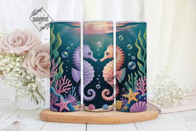 Magical Seahorse 20oz Tumbler Wrap Sublimation sassyprint 