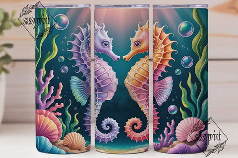 Magical Seahorse 20oz Tumbler Wrap Sublimation sassyprint 