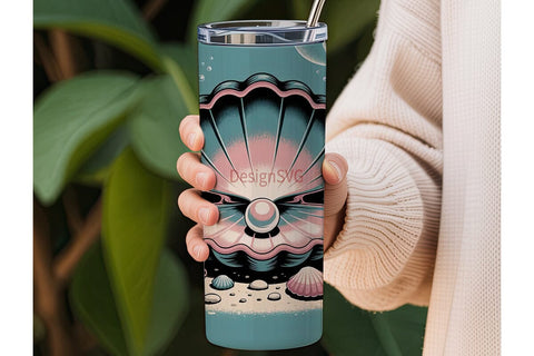 Magical Seashell & Pearl 20oz Tumbler Sublimation DesignSVG 
